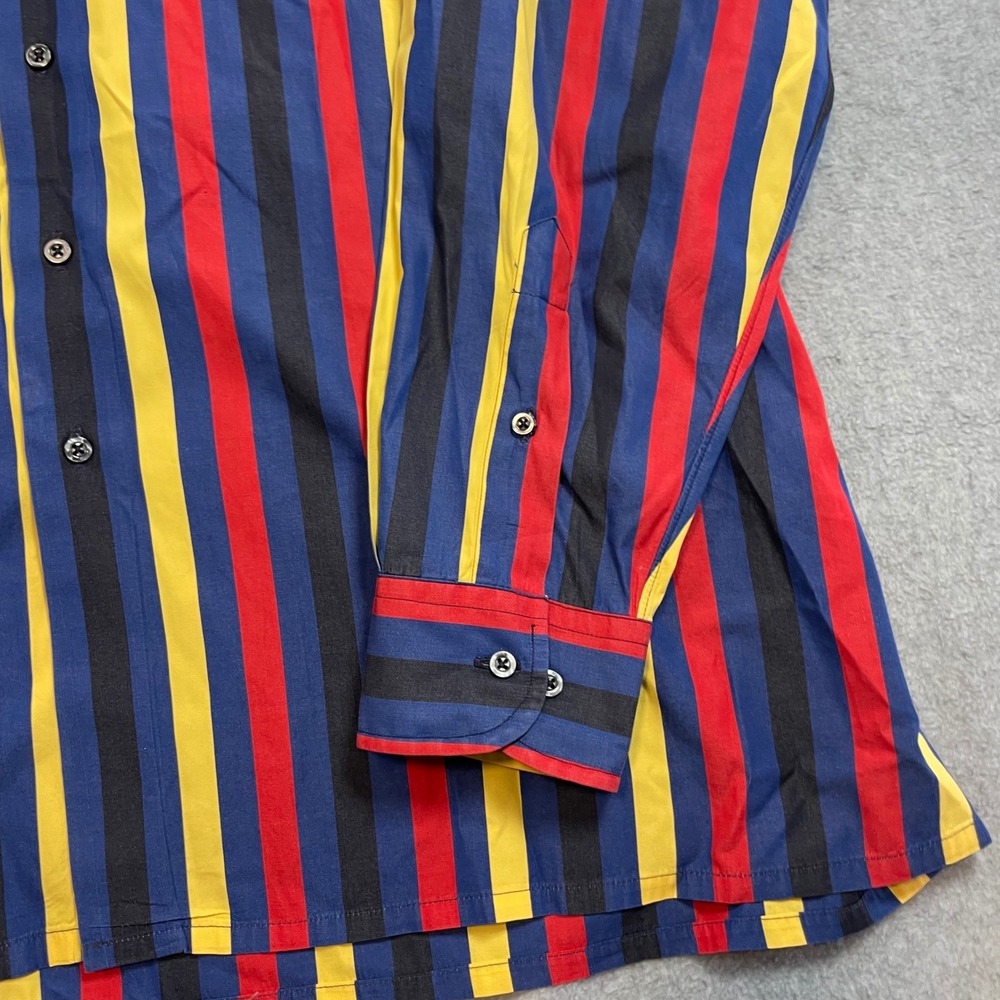 Maus & Hoffman Shirt Mens XXL Blue Striped Long Sleeve Button Down Made USA - Picture 3 of 16